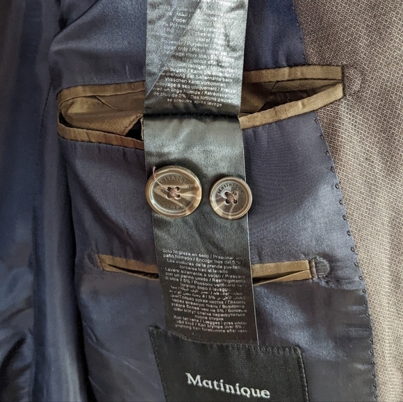 Matinique George F brown blazer suit jacket size 46 - Picture 6 of 14